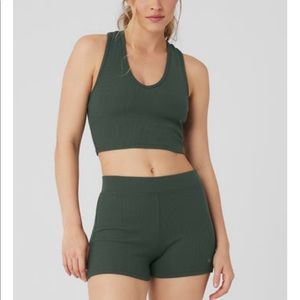 alo Goddess Ribbed Cropped Racerback Tank size M